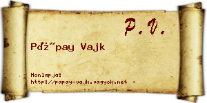 Pápay Vajk névjegykártya